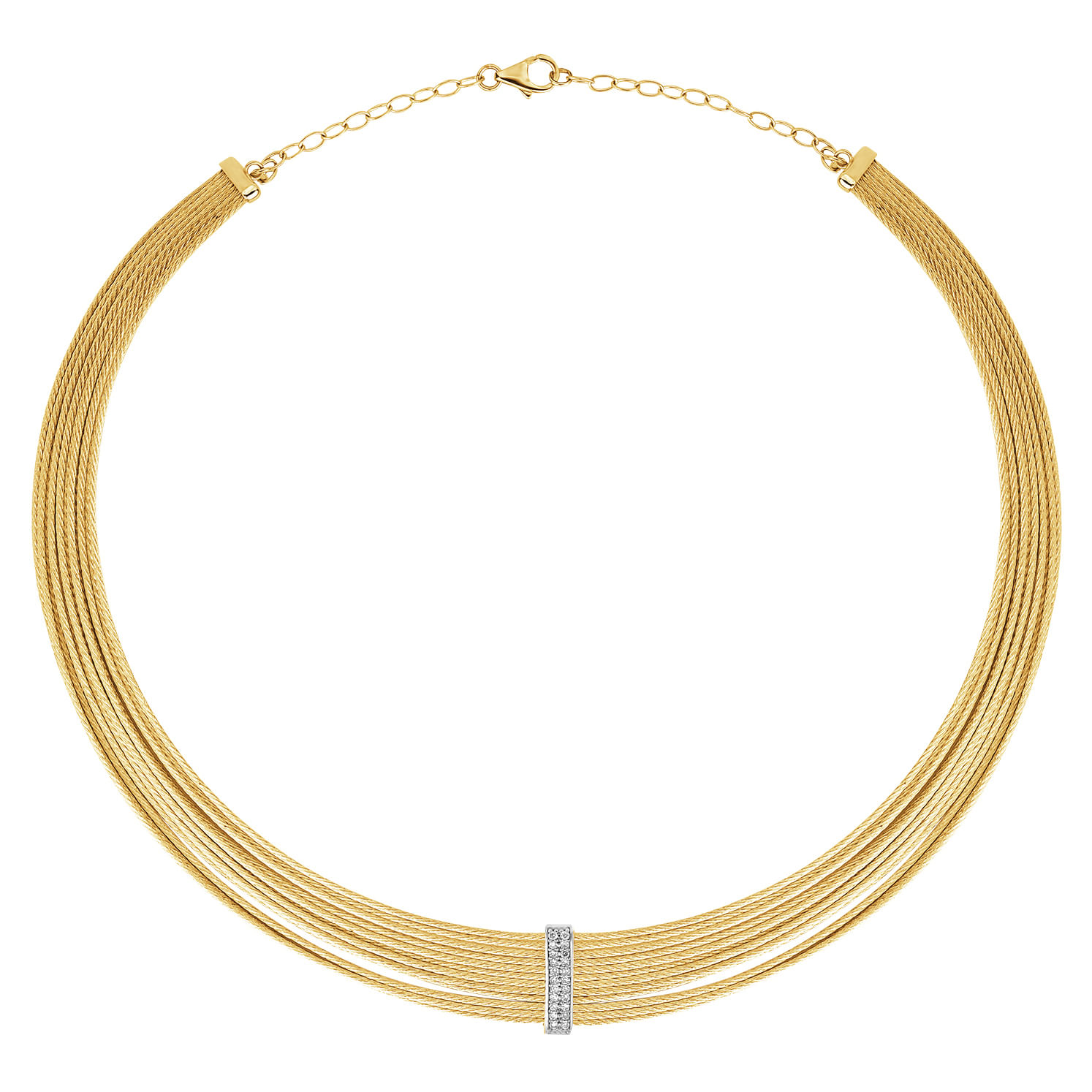 Colar Royale em Ouro Amarelo 18k com Diamante 0,11ct, 50cm