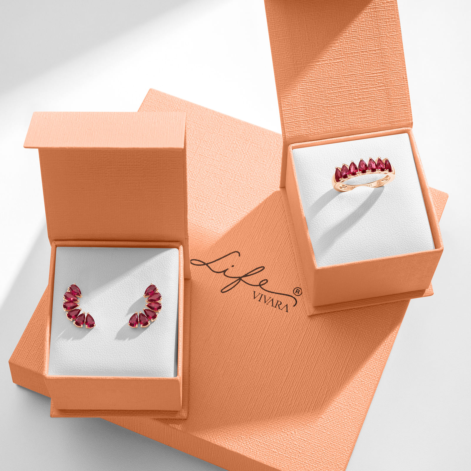 Kit Life Velvet – Conjunto Anel + Brinco em Liga Rosé com Banho de Ouro Rose 18k