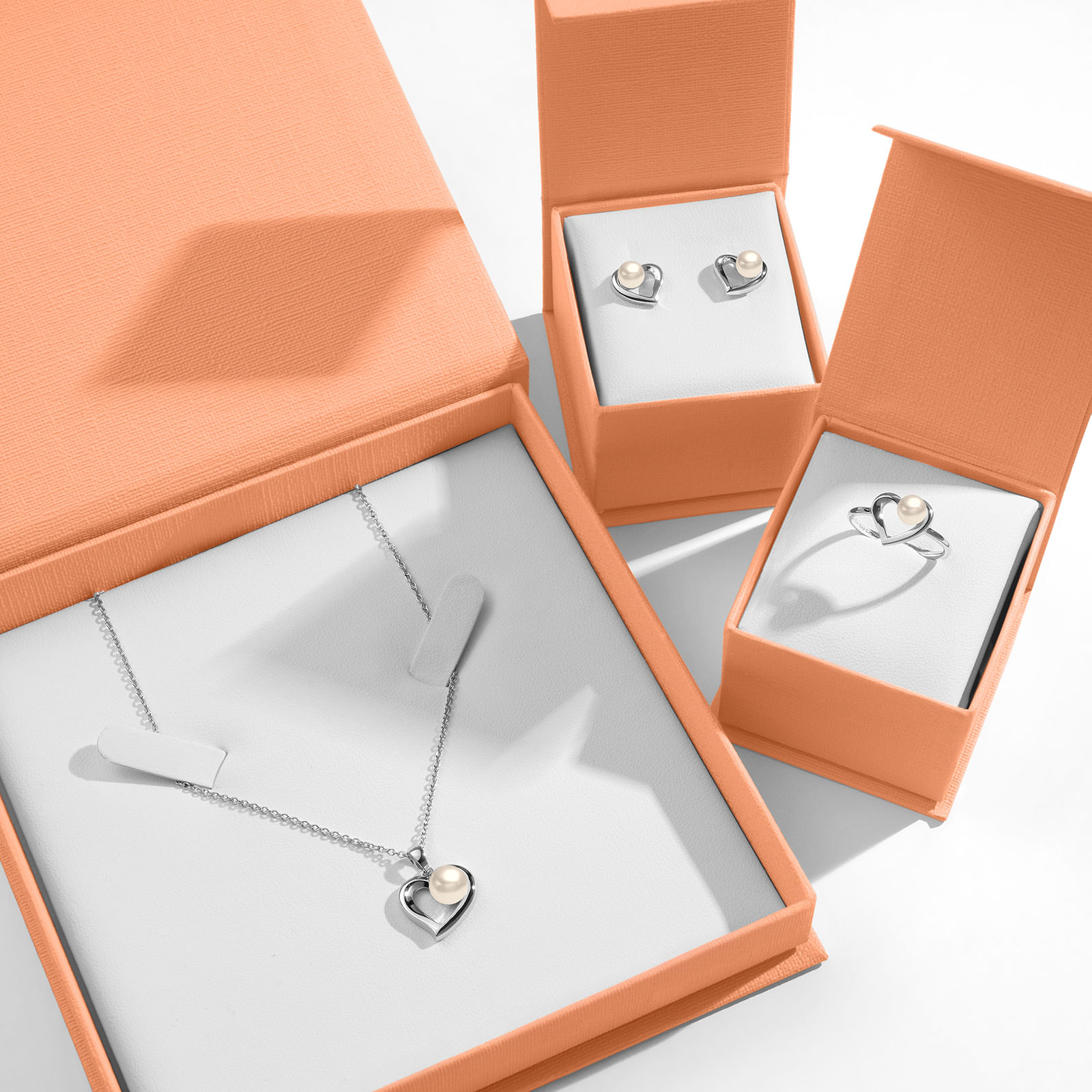 Kit Life Lovely II - Conjunto Anel + Brinco + Colar em Prata 925 com Pérola