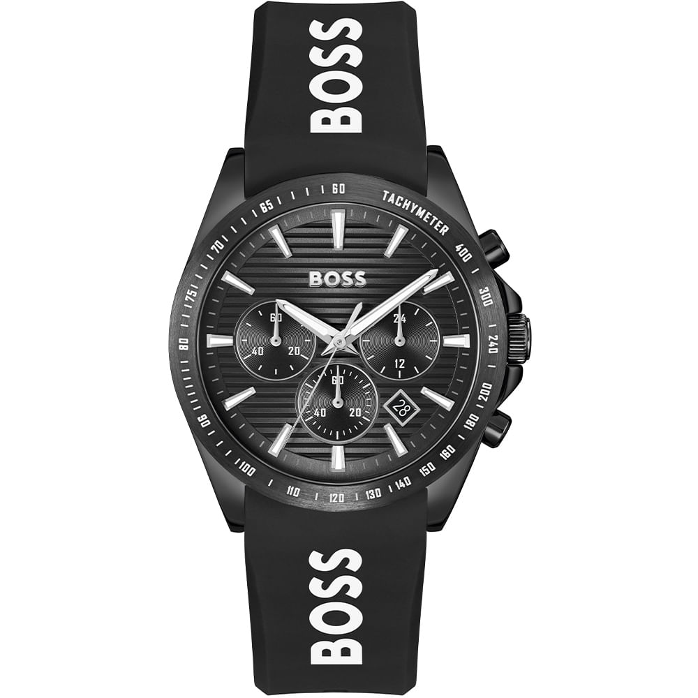Relógio Hugo Boss Strike Chrono Masculino em Borracha Preto 1514289