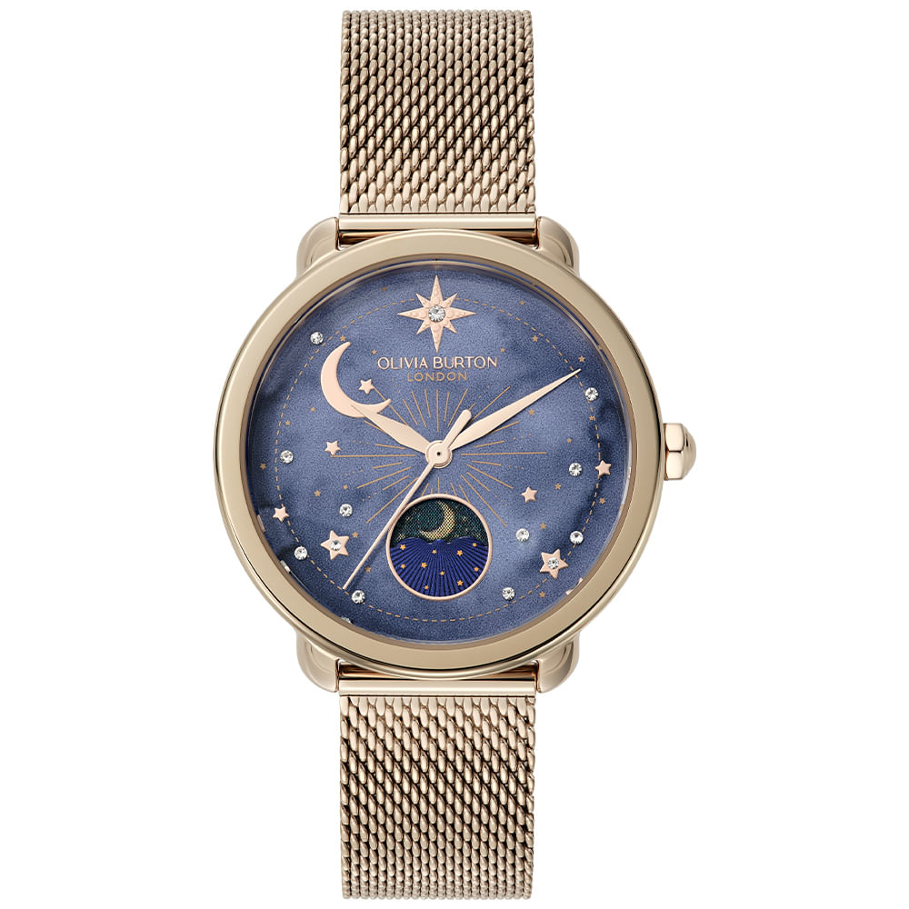 Relógio Olivia Burton Moonphase Feminino em Aço Rosé 24000300