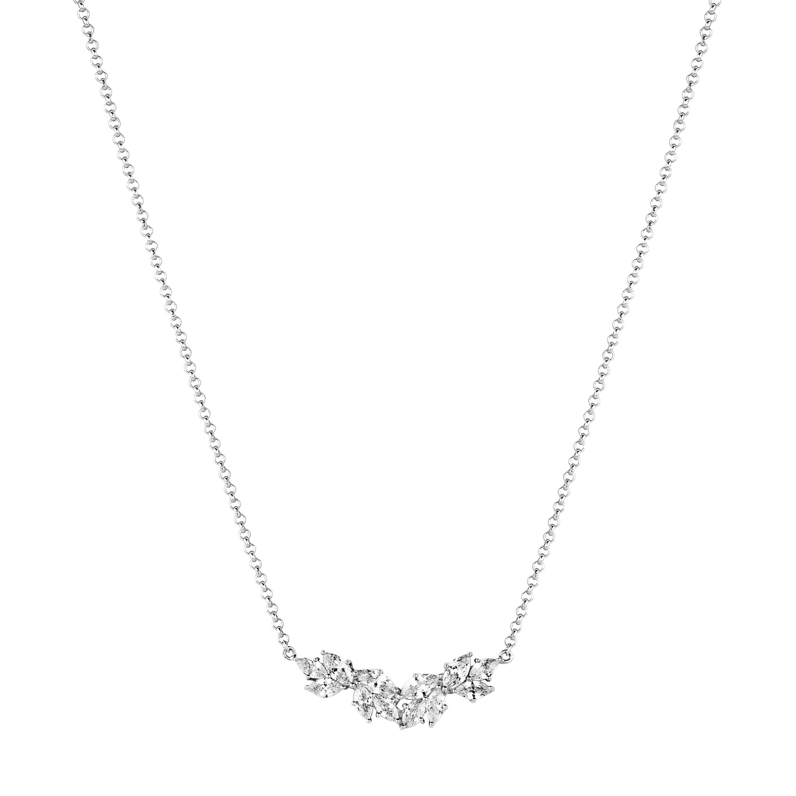 Colar Life Bride em Prata 925 com Pedras Incolores, 40cm