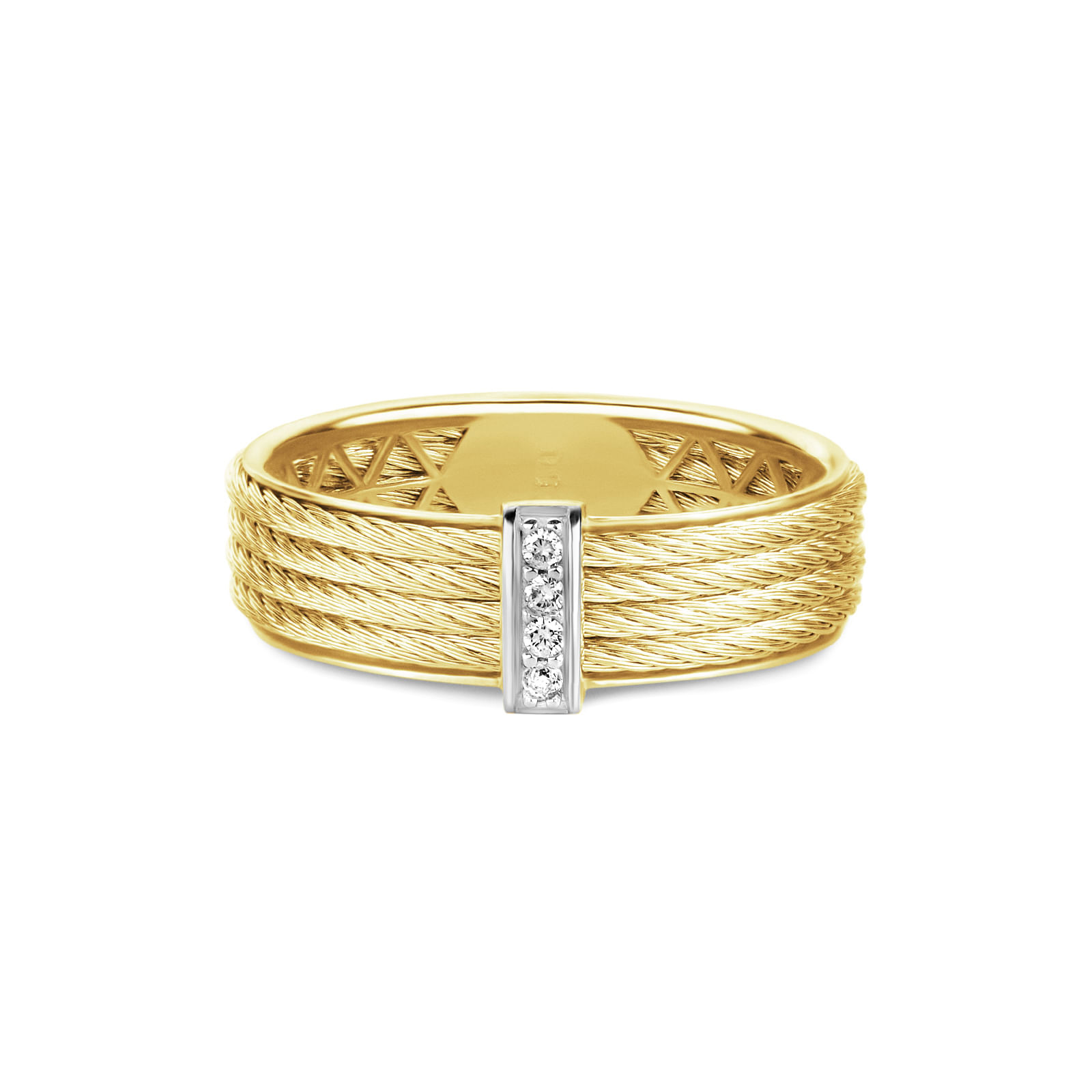 Anel Royale em Ouro Amarelo 18k com Diamantes 0,04ct