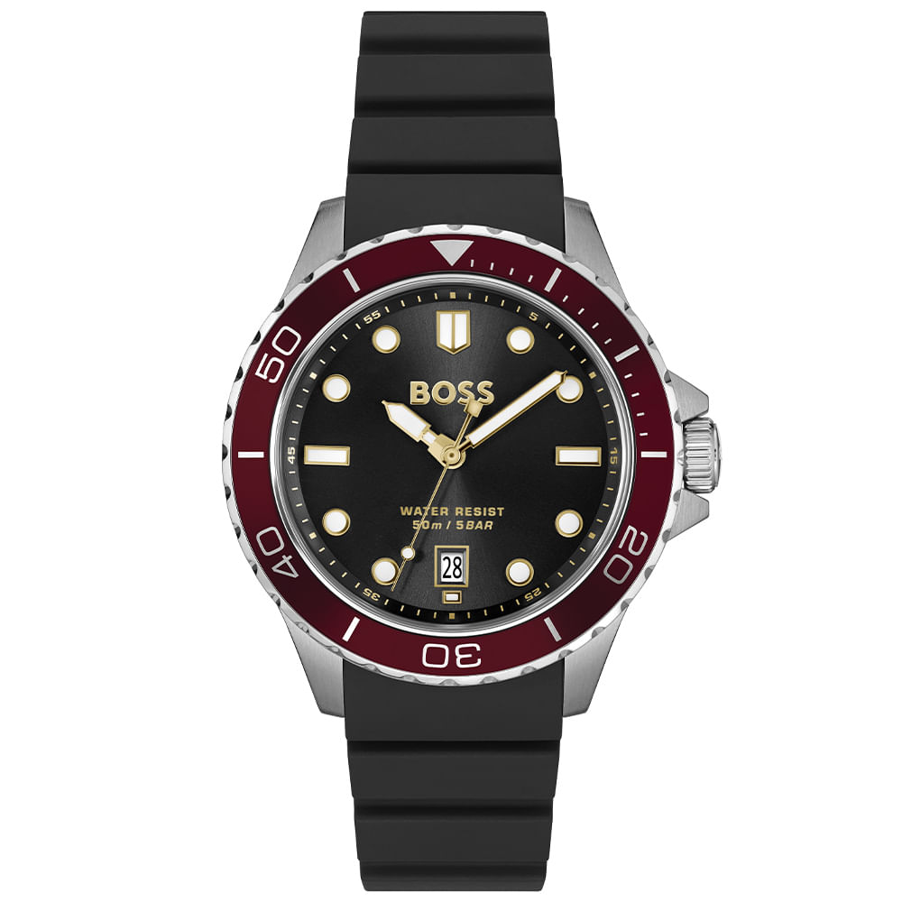 Relógio Hugo Boss Troper Sport Masculino em Borracha Preto 1514293