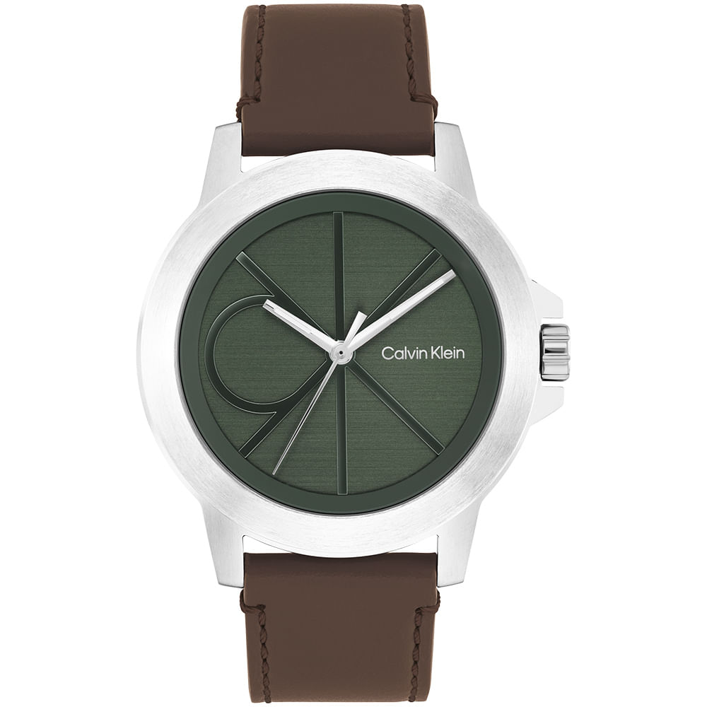 Relógio Calvin Klein Ck Reset Masculino em Couro Marrom 25200526
