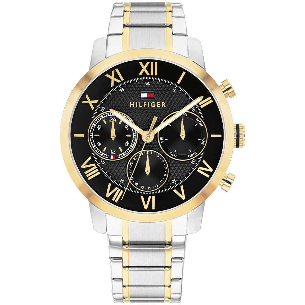 Relógio Tommy Hilfiger TH Oxford Masculino em Aço Prateado e Dourado 1710729