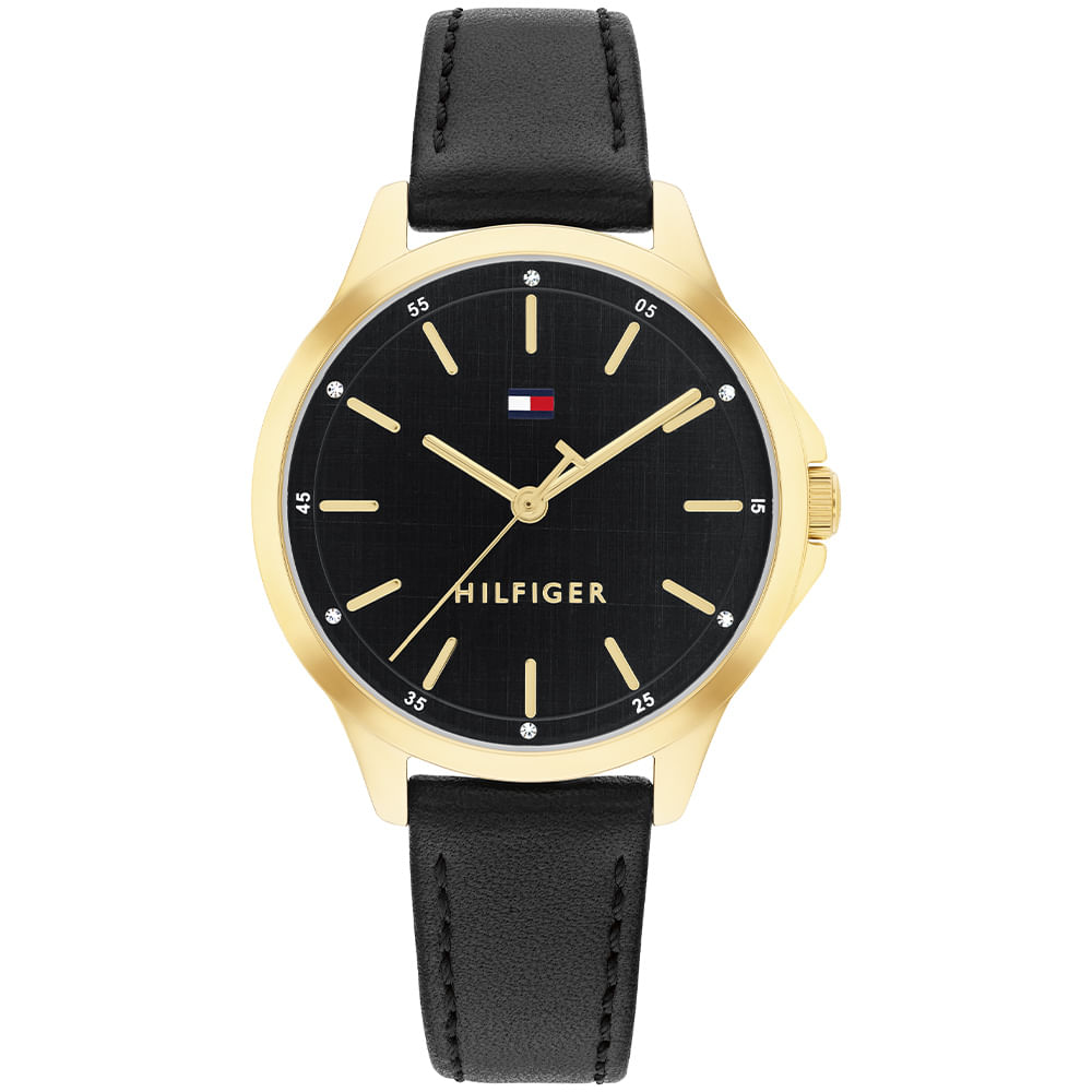 Relógio Tommy Hilfiger Chloe Feminino em Couro Preto 1782866
