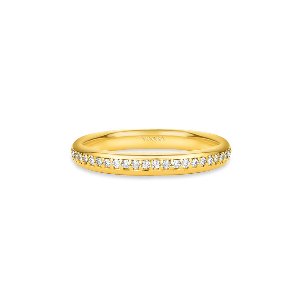 Aliança Emotion em Ouro Amarelo 18k com Diamantes, 3mm