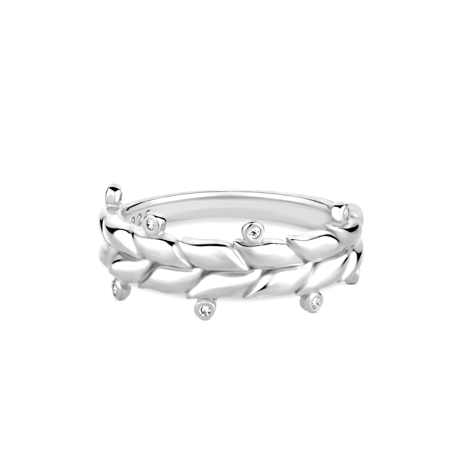 Anel Life Folhas II em Prata 925