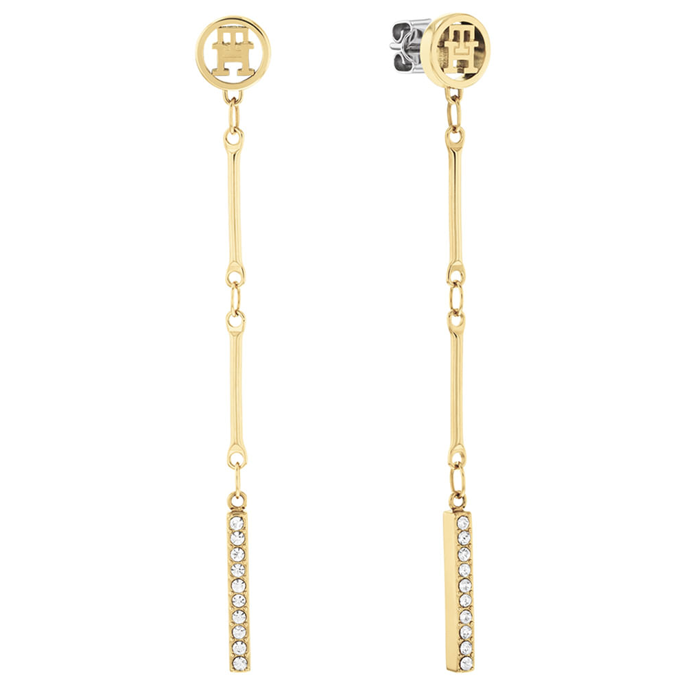 Brinco Tommy Hilfiger Bar Chain em Aço Dourado 2781002