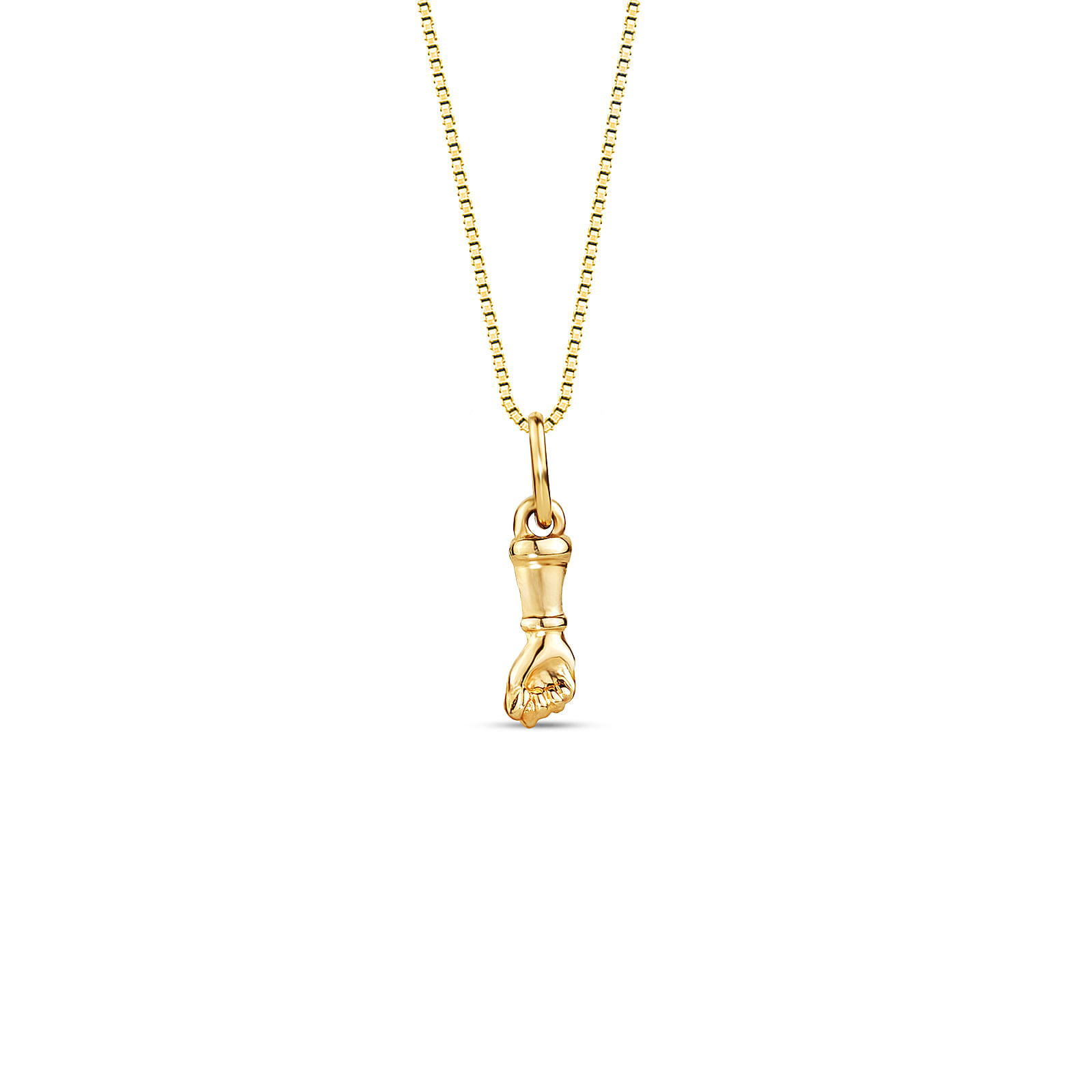 Pingente Medalha Figa em Ouro Amarelo 18k, 17mm