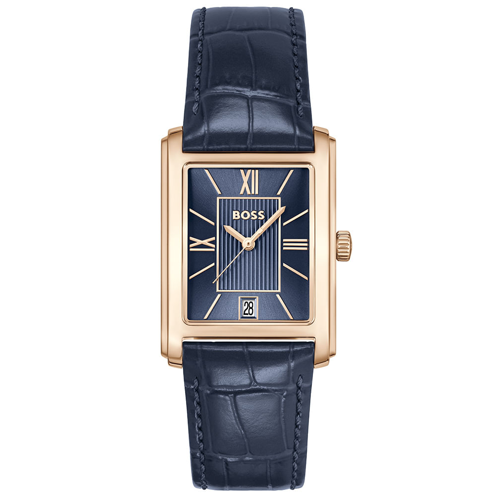 Relógio Hugo Boss Principle Dress Masculino em Couro Azul 1514281
