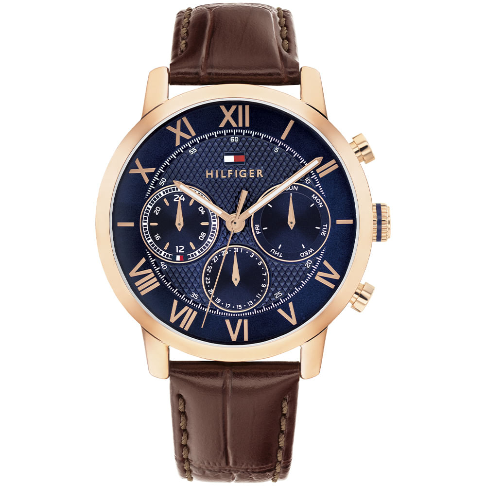 Relógio Tommy Hilfiger TH Oxford Masculino em Couro Marrom 1710727
