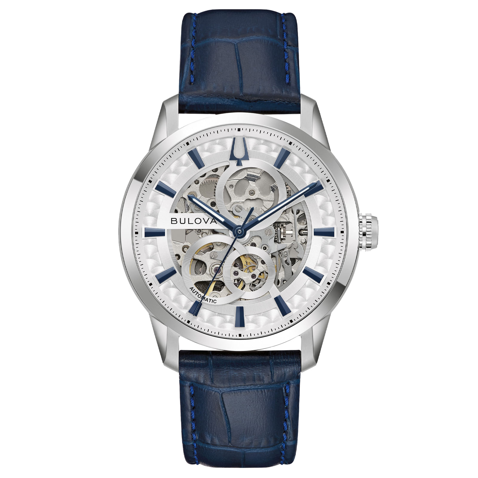 Relógio Bulova Sutton Automático Masculino em Aço Prateado 96A330
