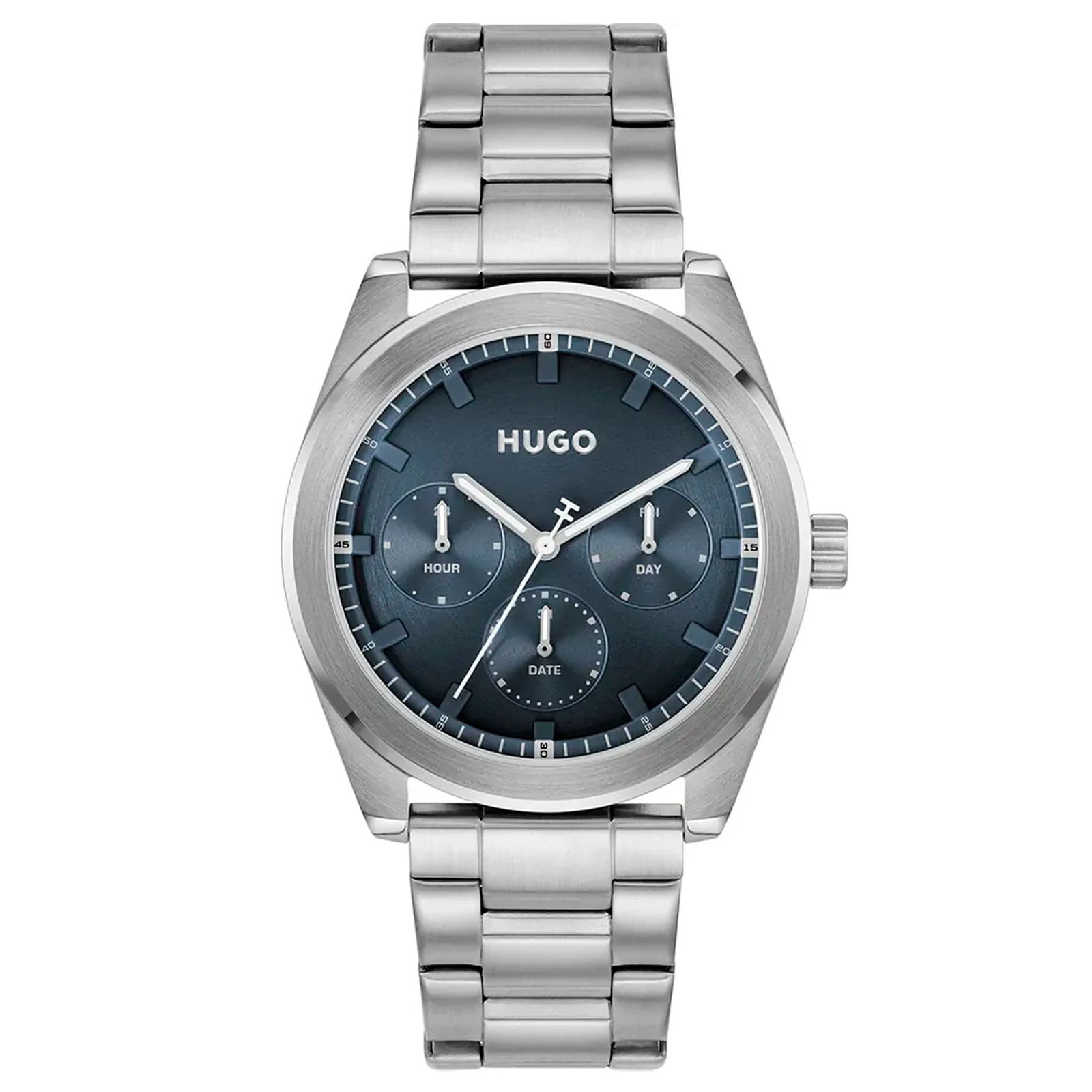 Relógio Hugo Bright Sport Masculino em Aço Prateado 1530424