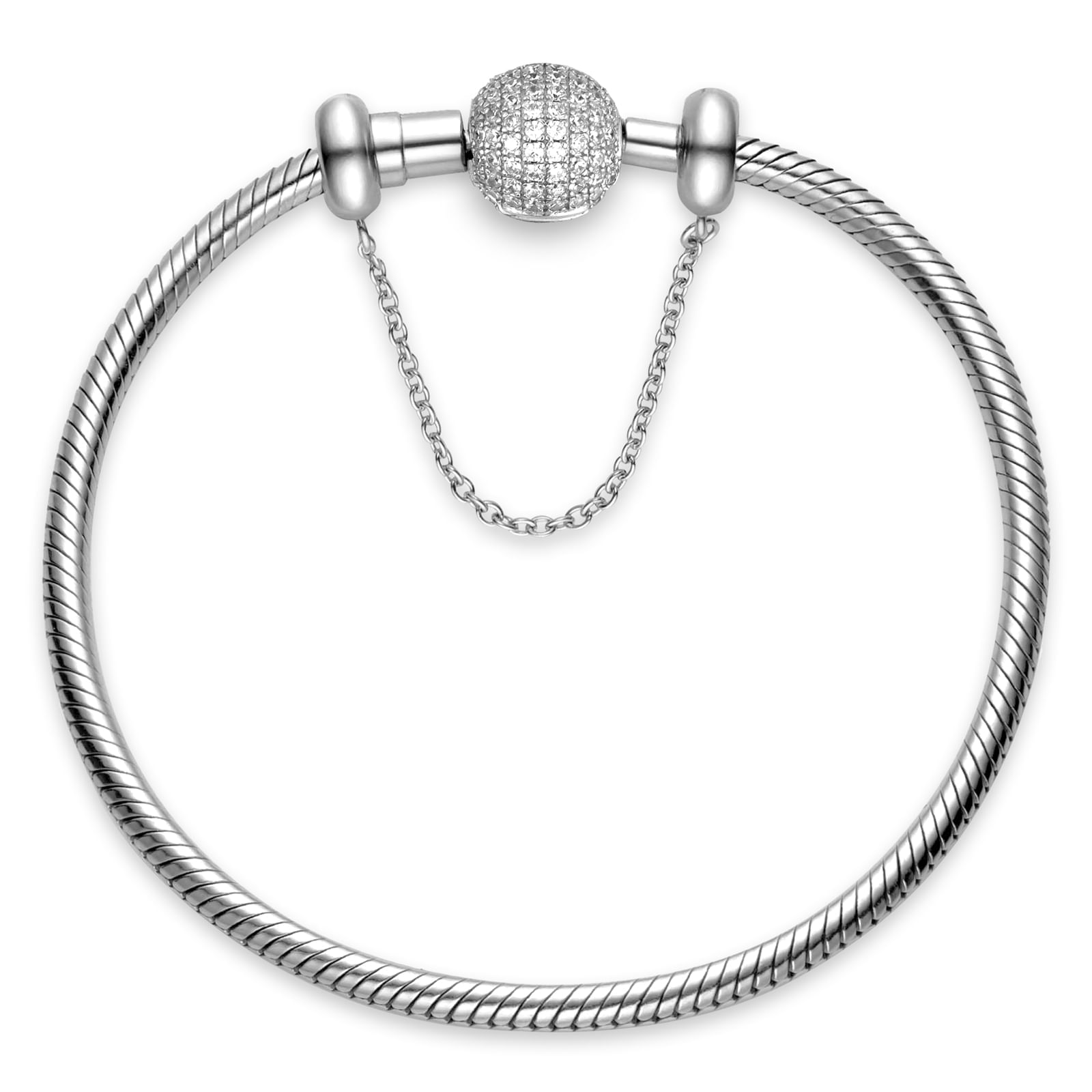 Pulseira Life Sua História em Prata 925 com Pedras Incolores