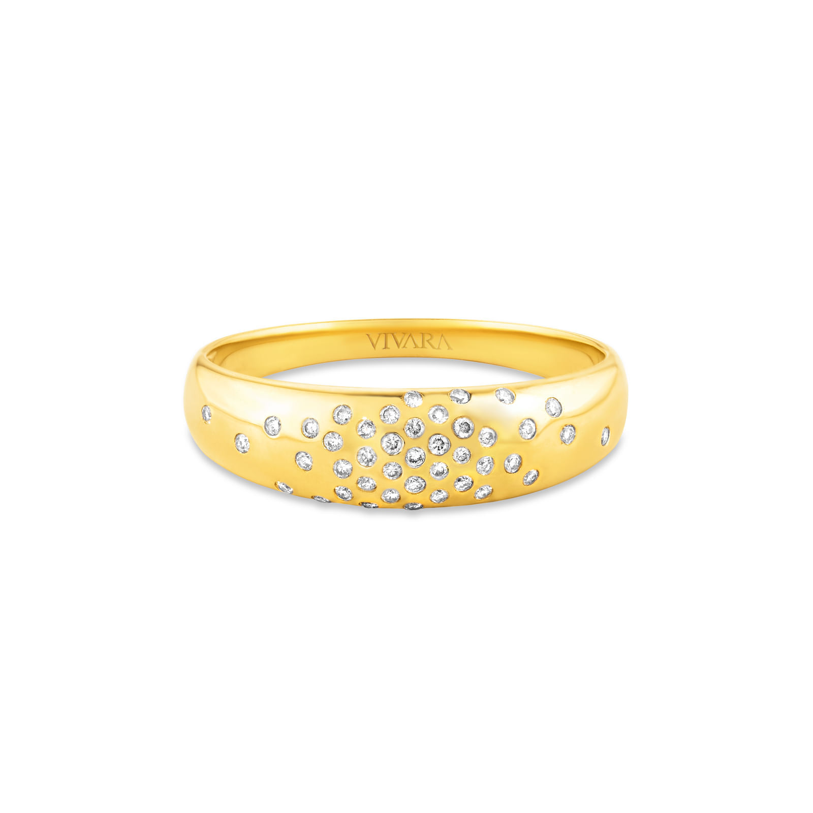 Anel Celeste em Ouro Amarelo 18k com Diamantes 0,19 ct