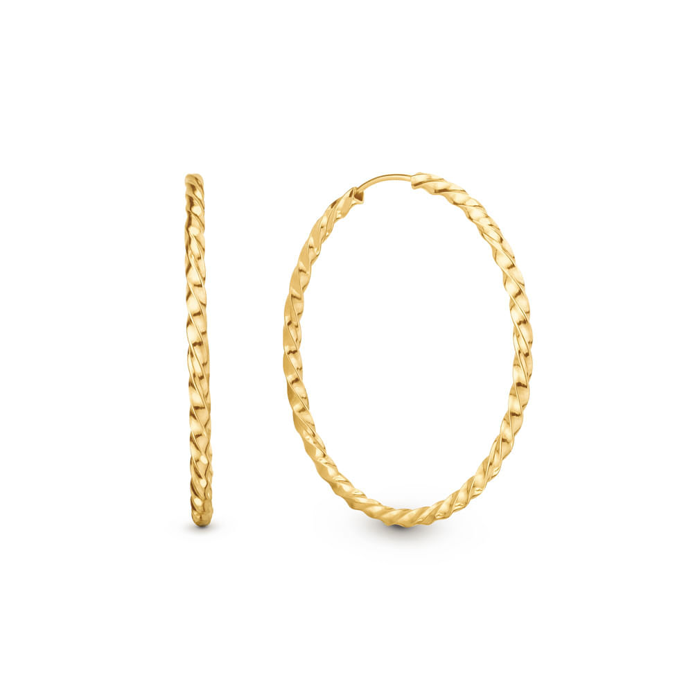 Argola Redonda em Ouro Amarelo 18k, 30mm