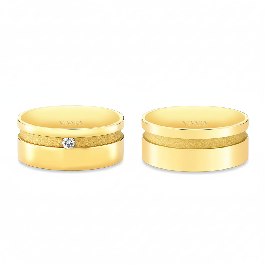 Conjunto Alianças Valentines Ouro amarelo 18k, 8mm