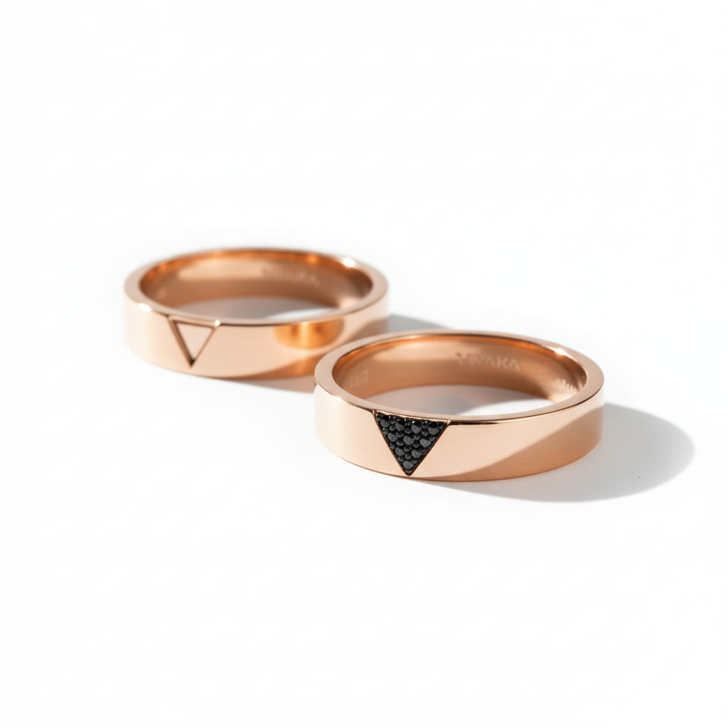 Conjunto Anéis Vivara Ouro Rose 18k, 4,3mm