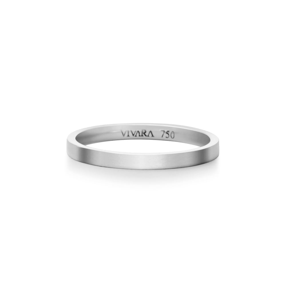 Aliança Honeymoon em Ouro Branco 18k, 2mm