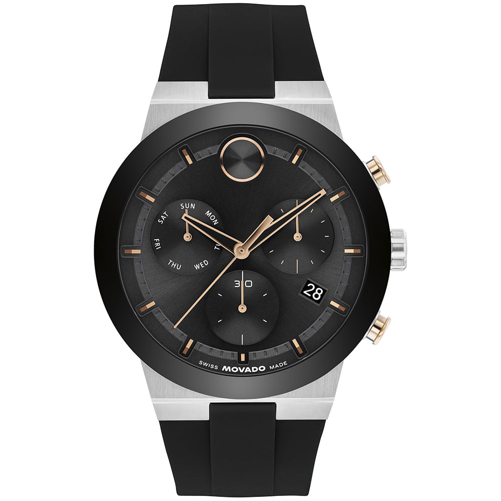Relógio Movado Masculino em Borracha Preta - 3601330