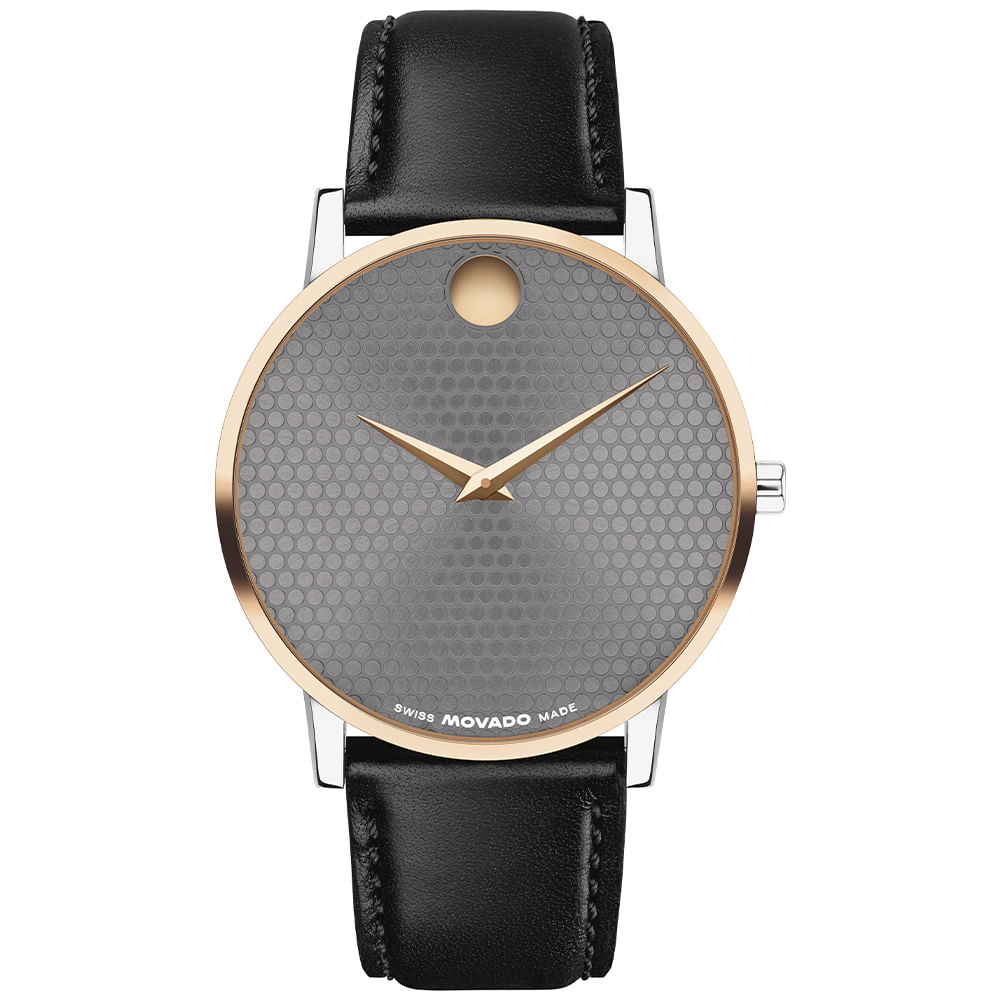Relógio Movado Masculino em Couro Preto - 607999