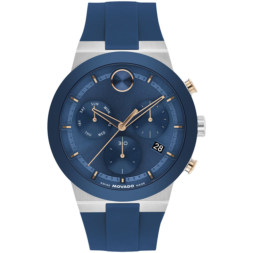 Relógio Movado Masculino em Borracha Azul - 3601331