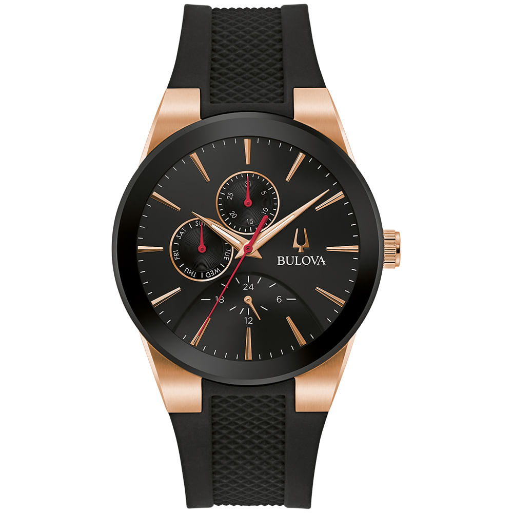 Relógio Bulova Masculino Futuro Preto e Dourado - 97C112