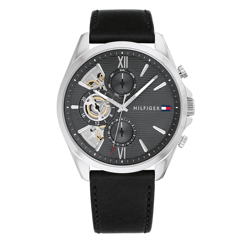Relógio Tommy Hilfiger Masculino Couro Preto 1710644