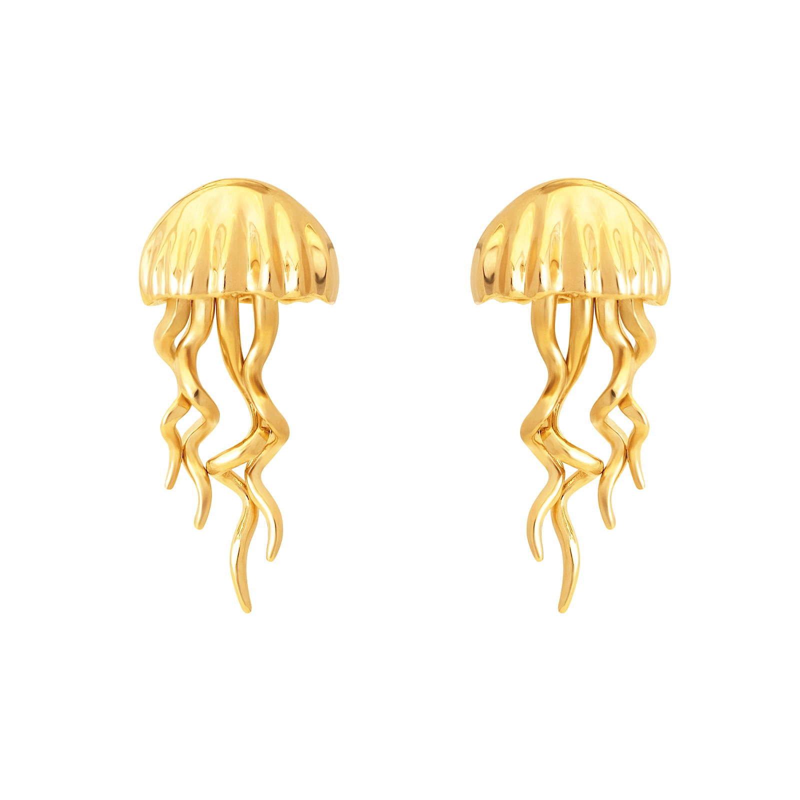 Brinco Life Summer Agua Viva em Prata 925 com Banho de Ouro Amarelo 18k