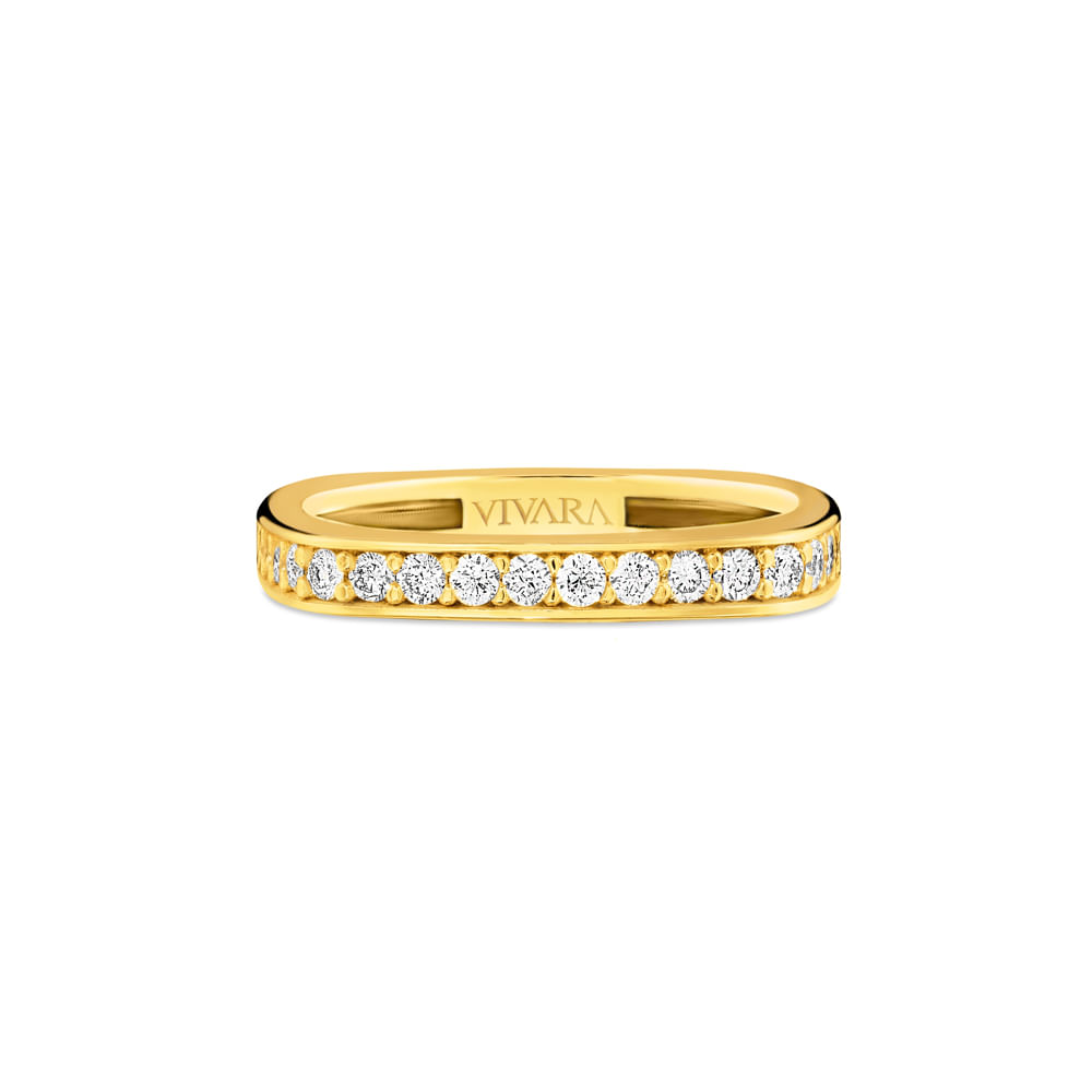 Anel Square em Ouro Amarelo 18k com Diamantes