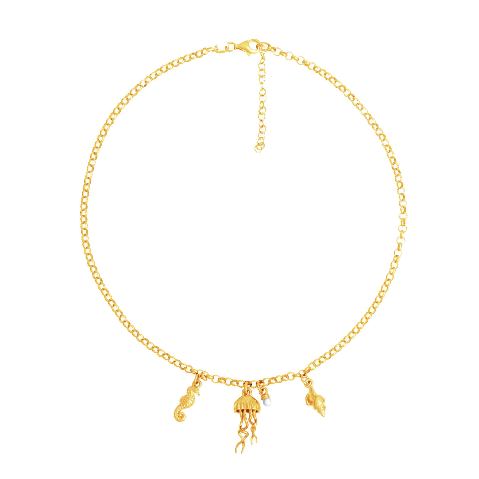 Colar Life Summer em Prata 925 com Banho de Ouro Amarelo 18k e Pérolas