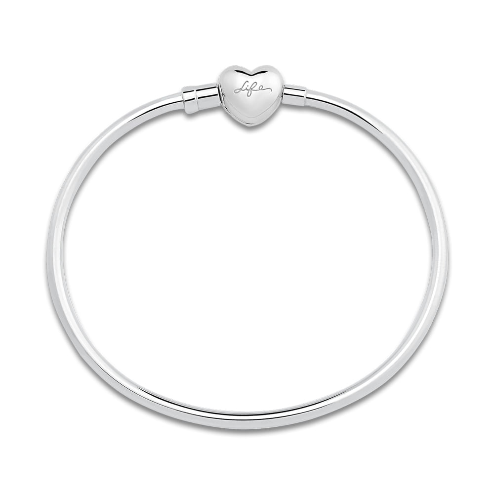 Pulseira Life Coração em Prata 925