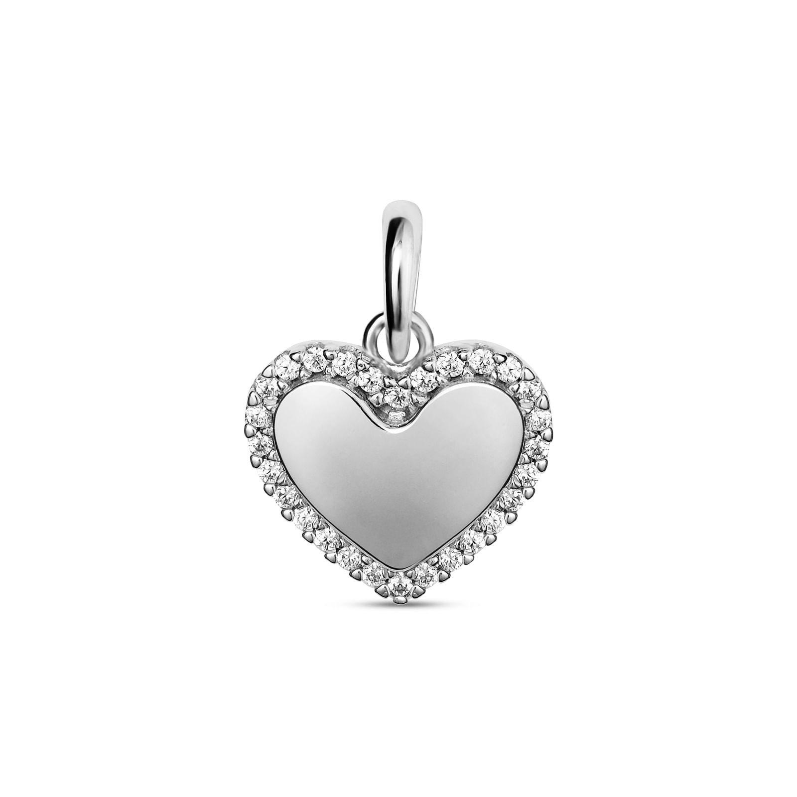 Pingente Life Coração Personalizável III em Prata 925 com Zirconia Incolor