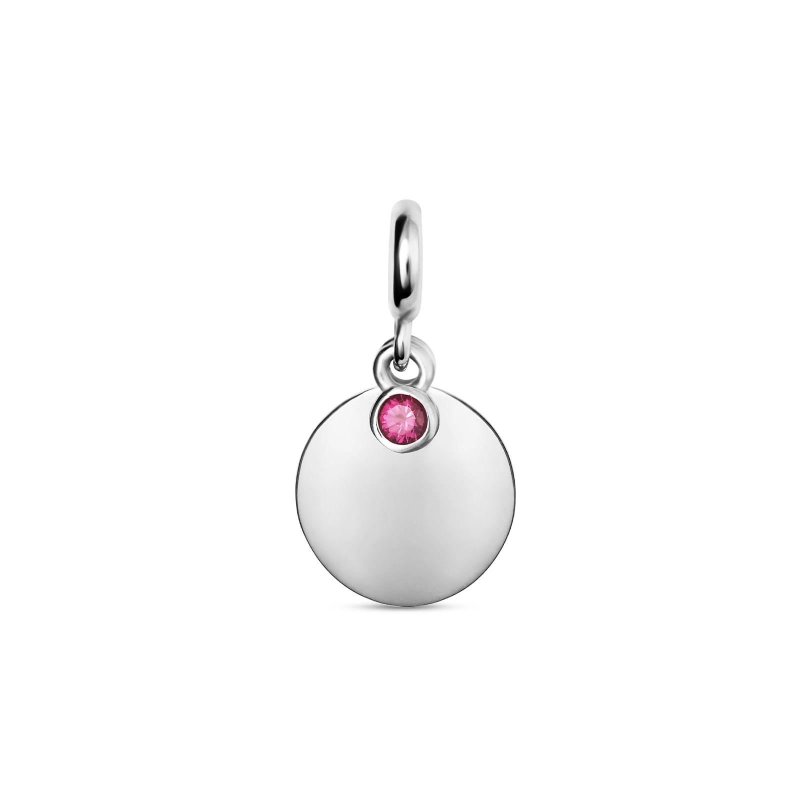 Pingente Life Personalizável III em Prata 925 com Zircônia Rosa