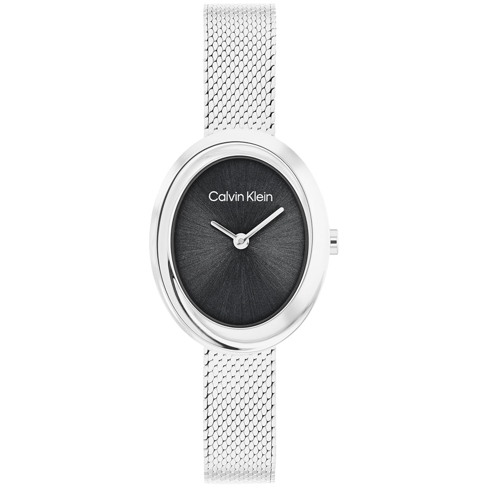 Relógio Calvin Klein Twisted Bezel Feminino em Aço Prateado 25100151