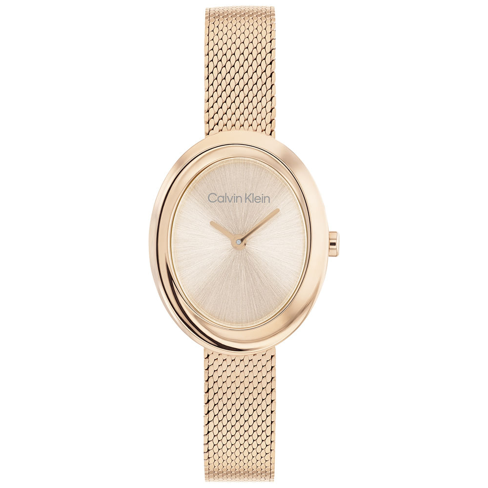 Relógio Calvin Klein Twisted Bezel Feminino em Aço Rosé 25100153
