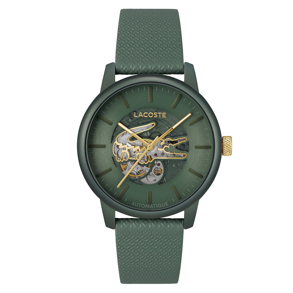 Relógio Lacoste Automatique Masculino Couro Khaki - 2011384