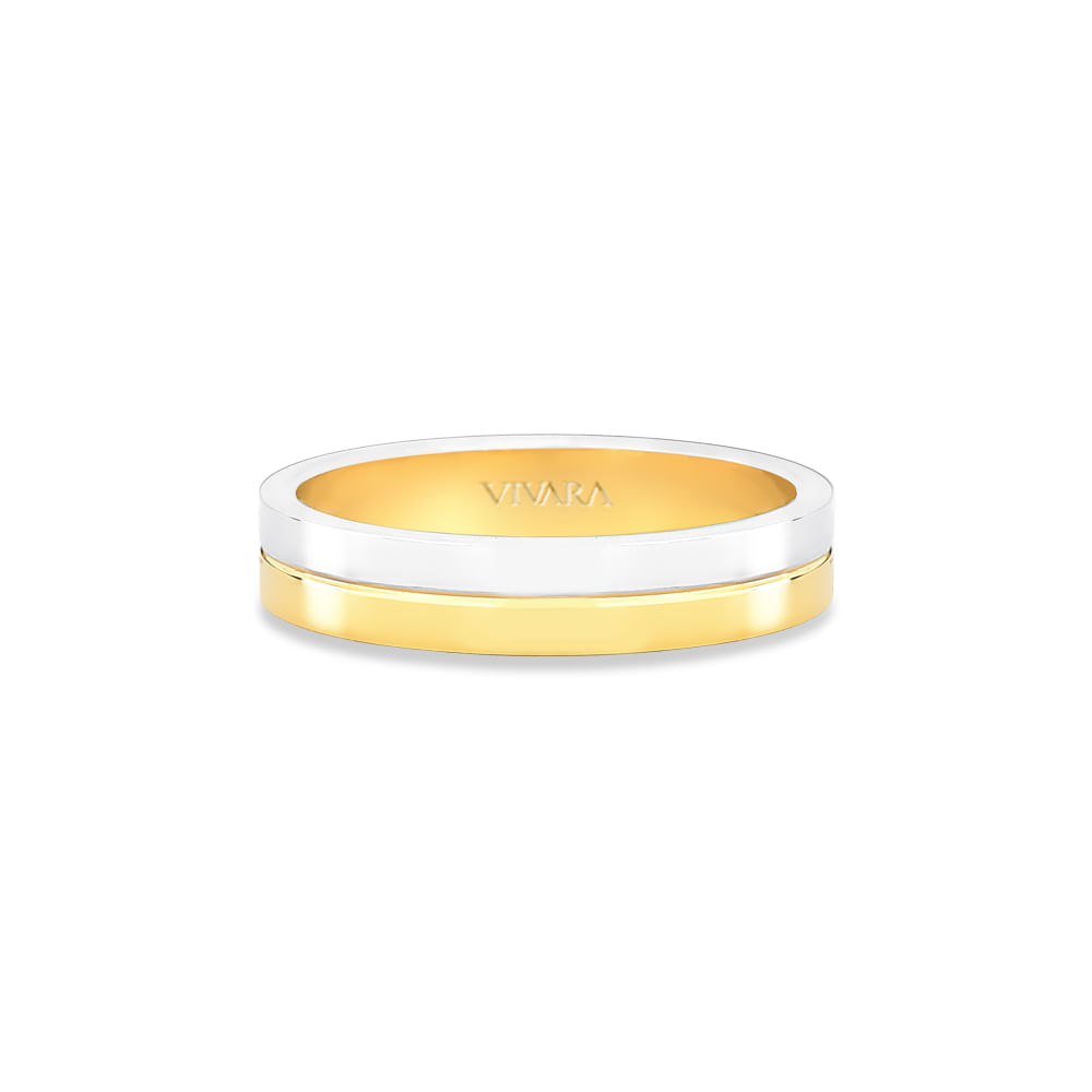 Aliança Dual em Ouro Amarelo e Ouro Branco 18k, 4mm