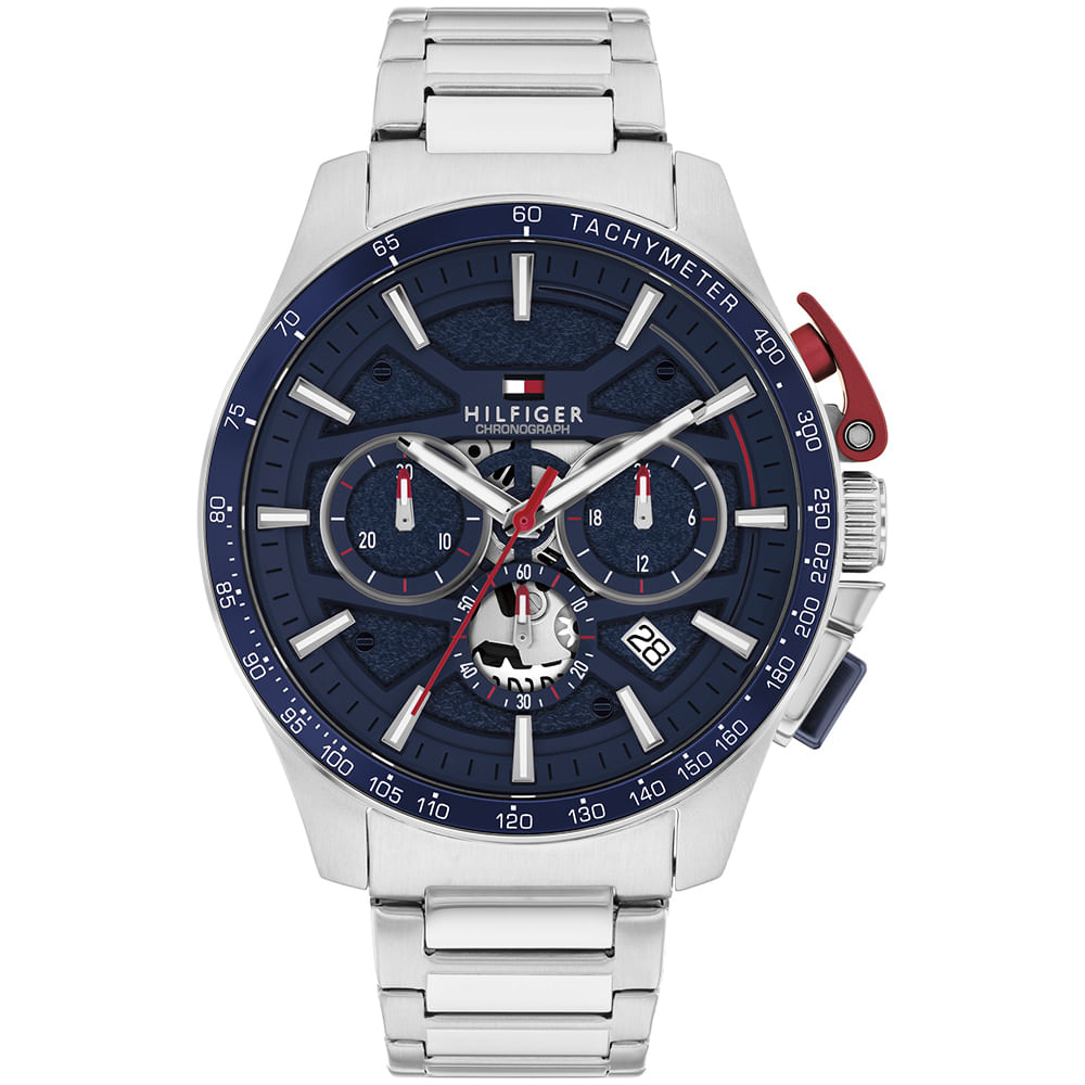 Relógio Tommy Hilfiger Bank Masculino em Aço Prateado 1792261