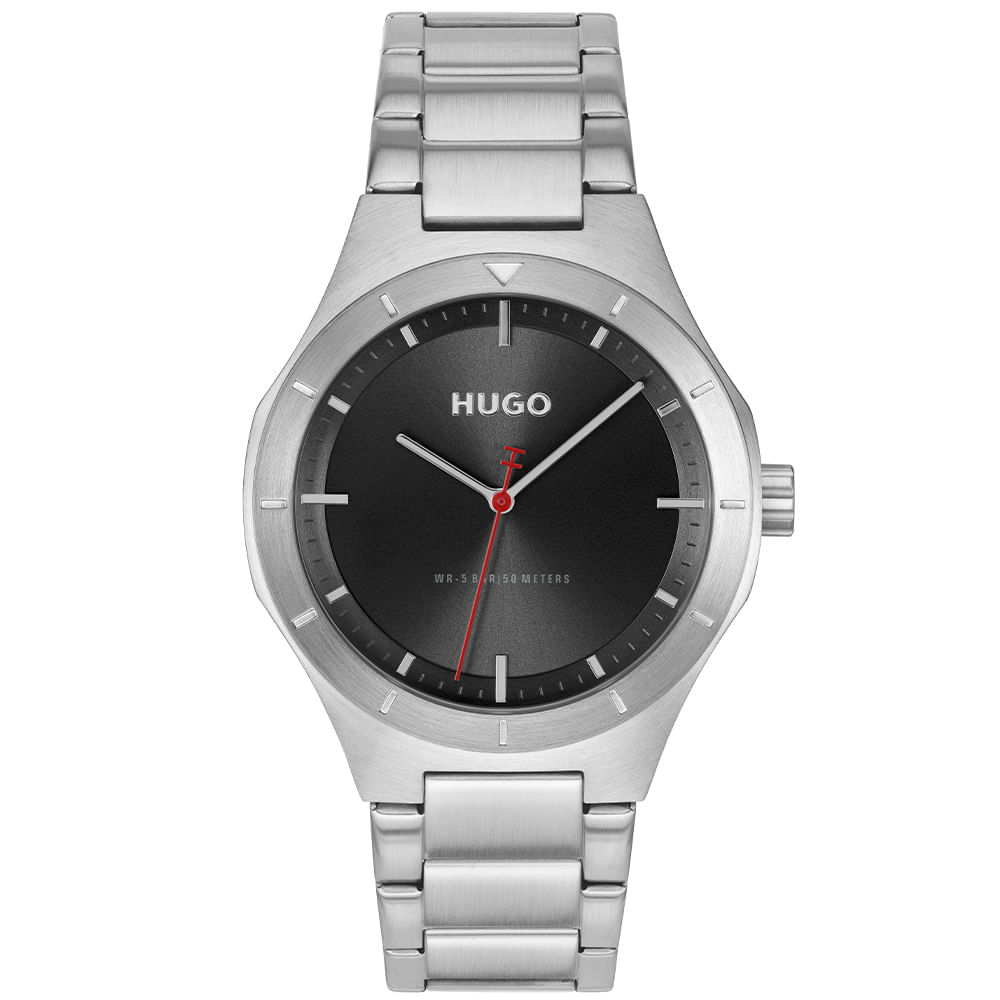 Relógio Hugo LIT Masculino em Aço Prateado 1530447