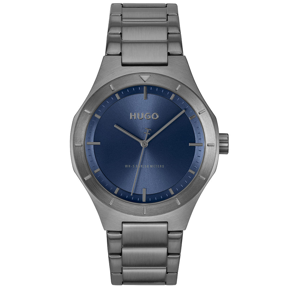 Relógio Hugo LIT Masculino em Aço Cinza 1530448