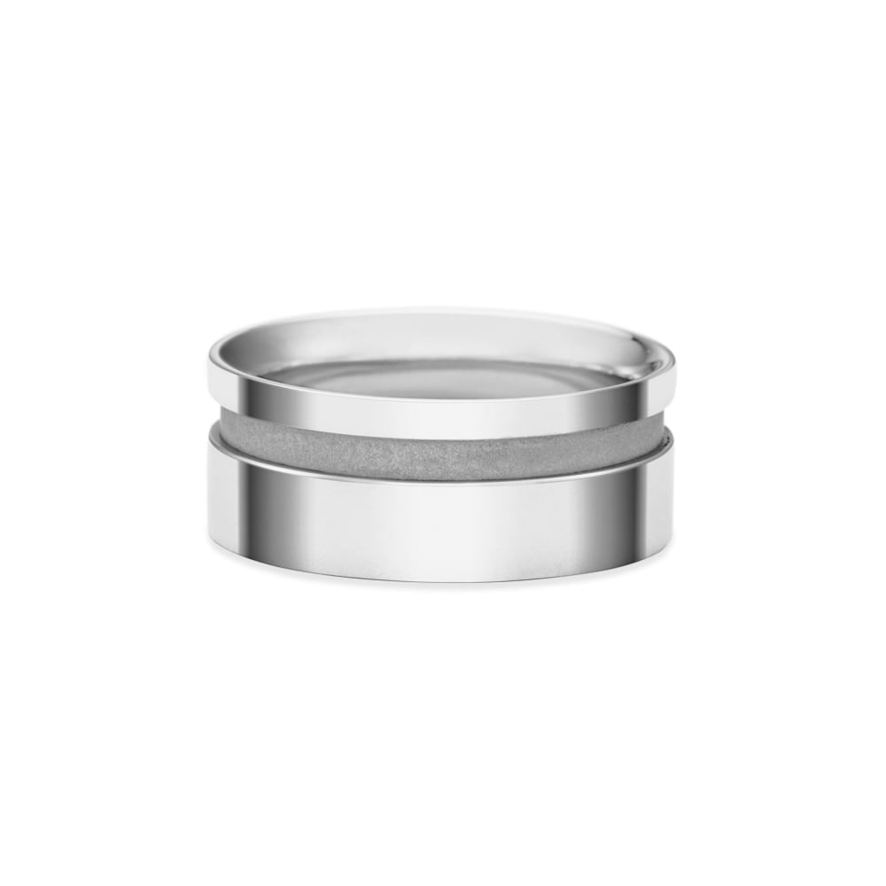 Aliança Valentines em Ouro Branco 18k, 8mm