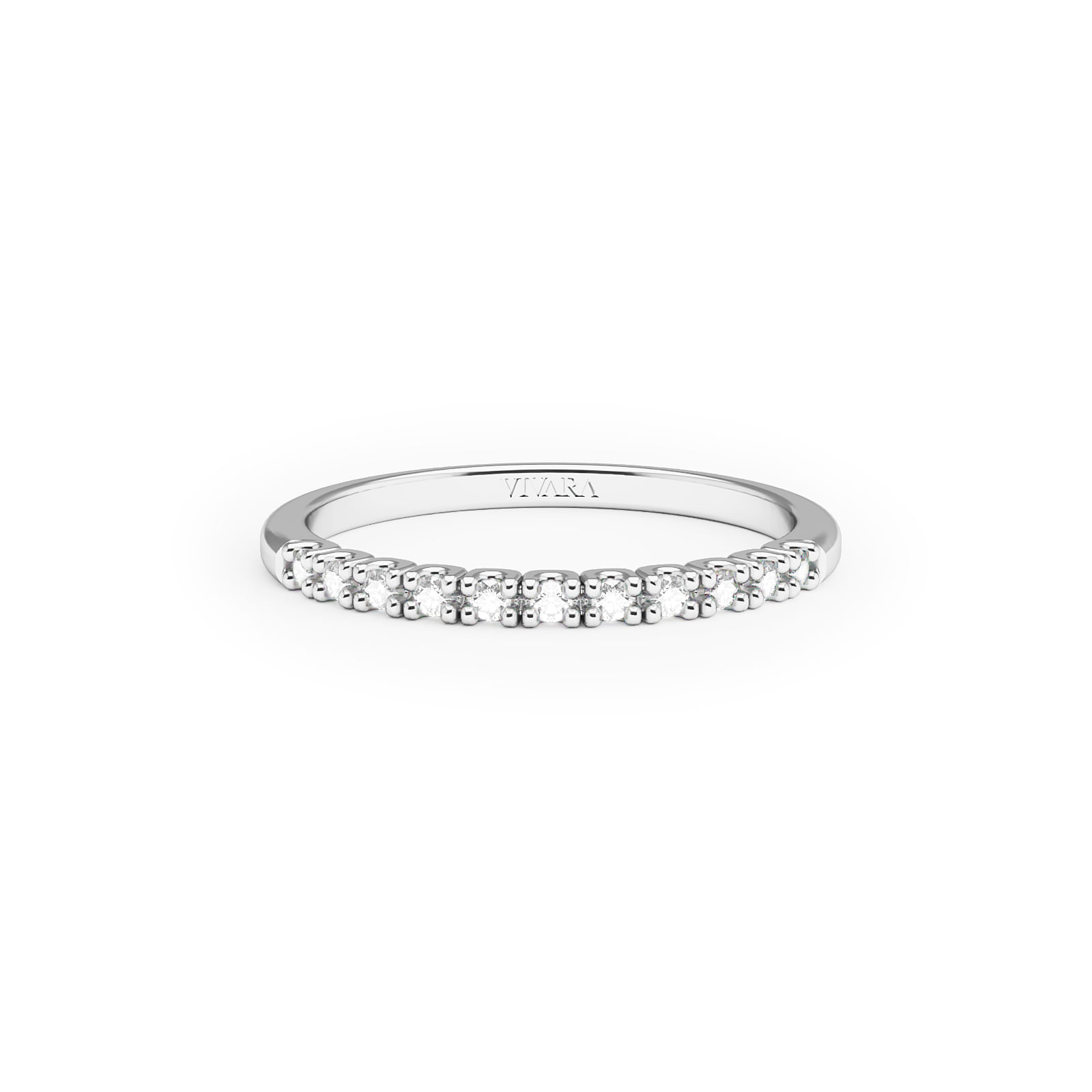 Meia Aliança Eternity em Ouro Branco 18k com Diamantes