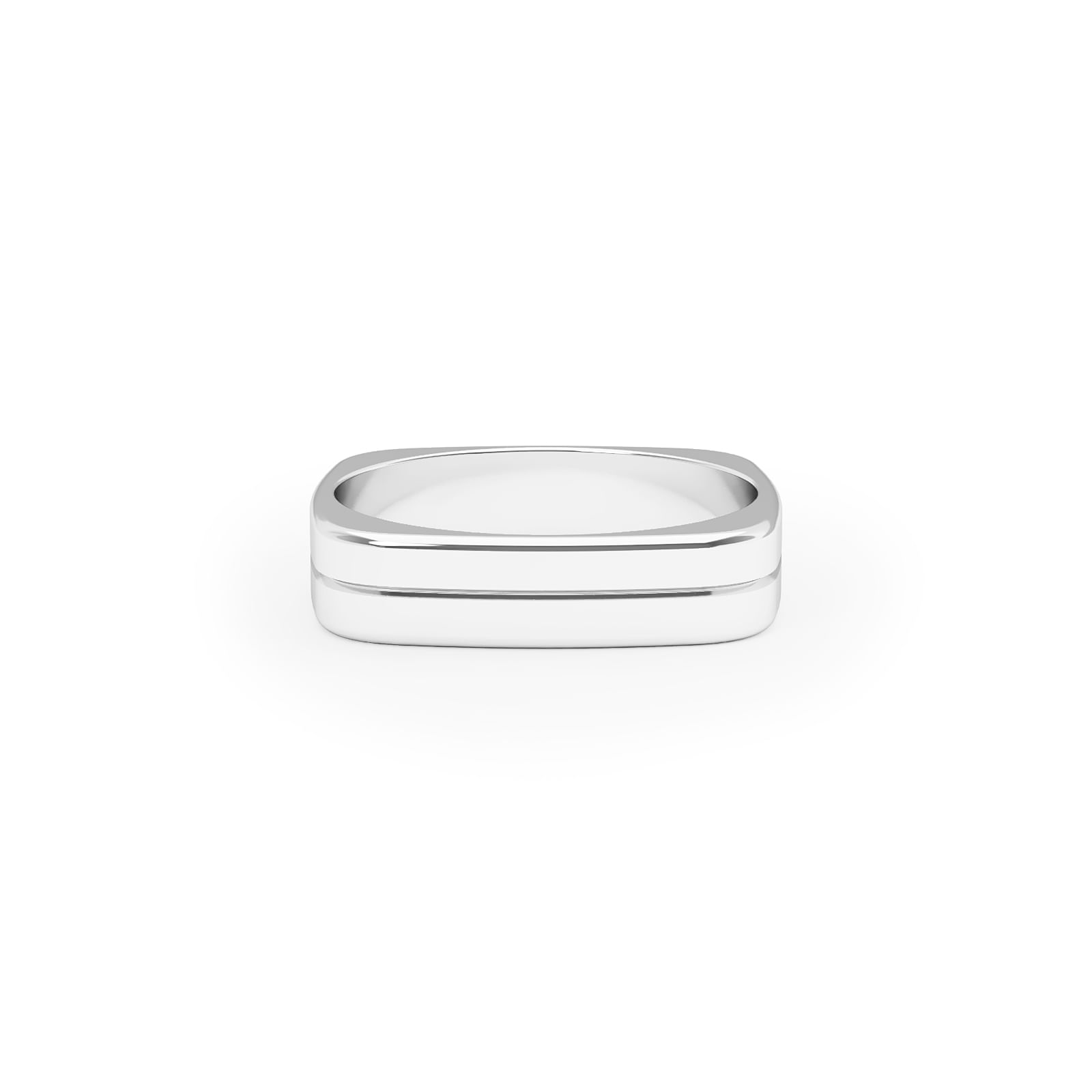 Aliança Life Quadrada Prata, 5mm