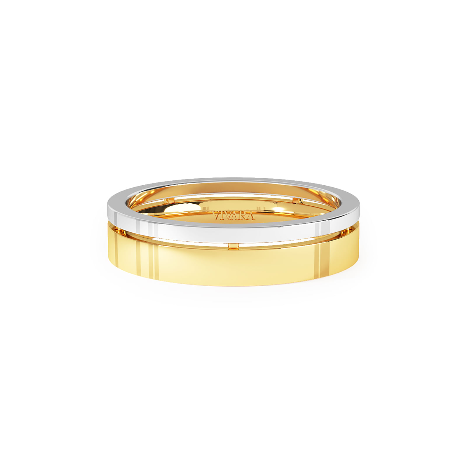 Aliança Love Me em Ouro Amarelo e Ouro Branco 18k, 5mm