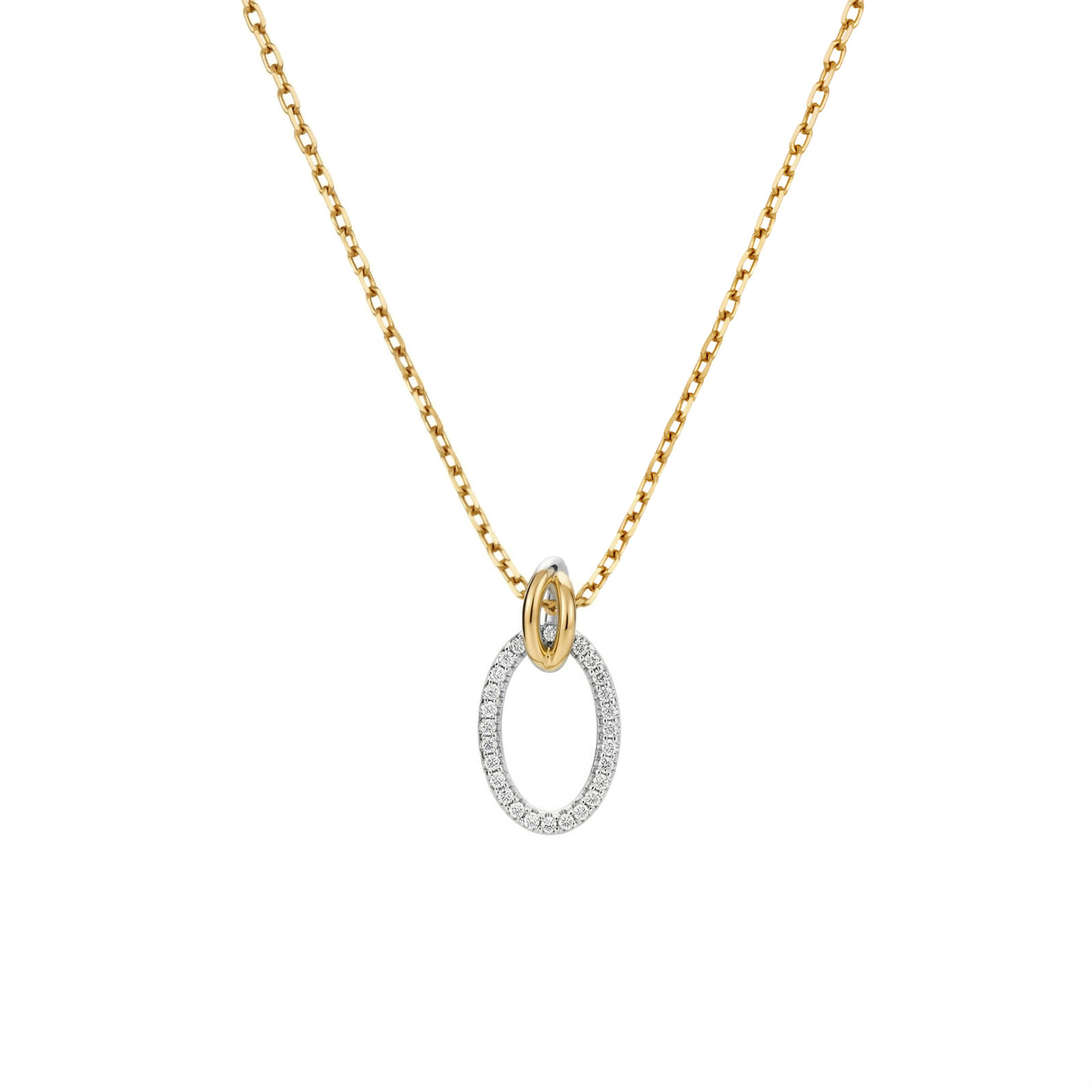 Pingente Raya Laço em Prata 925 e Ouro Amarelo 18k com Safira Incolor