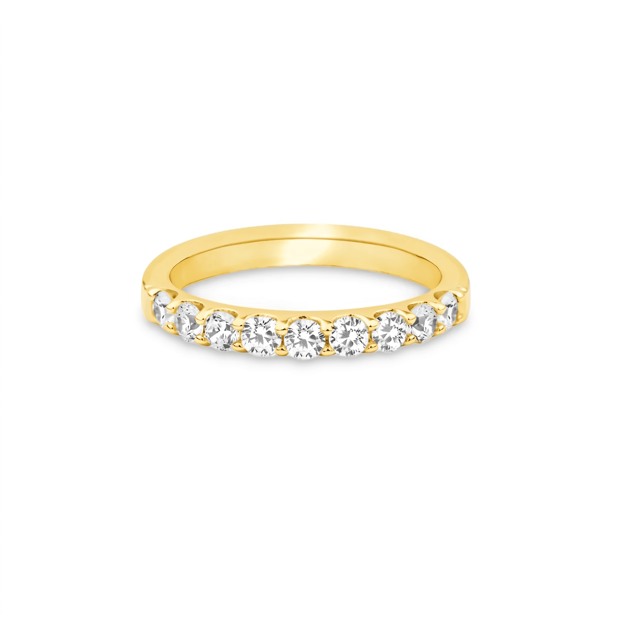 Anel Life Aparador em Prata 925 com Banho de Ouro Amarelo 18k e Pedras Incolores
