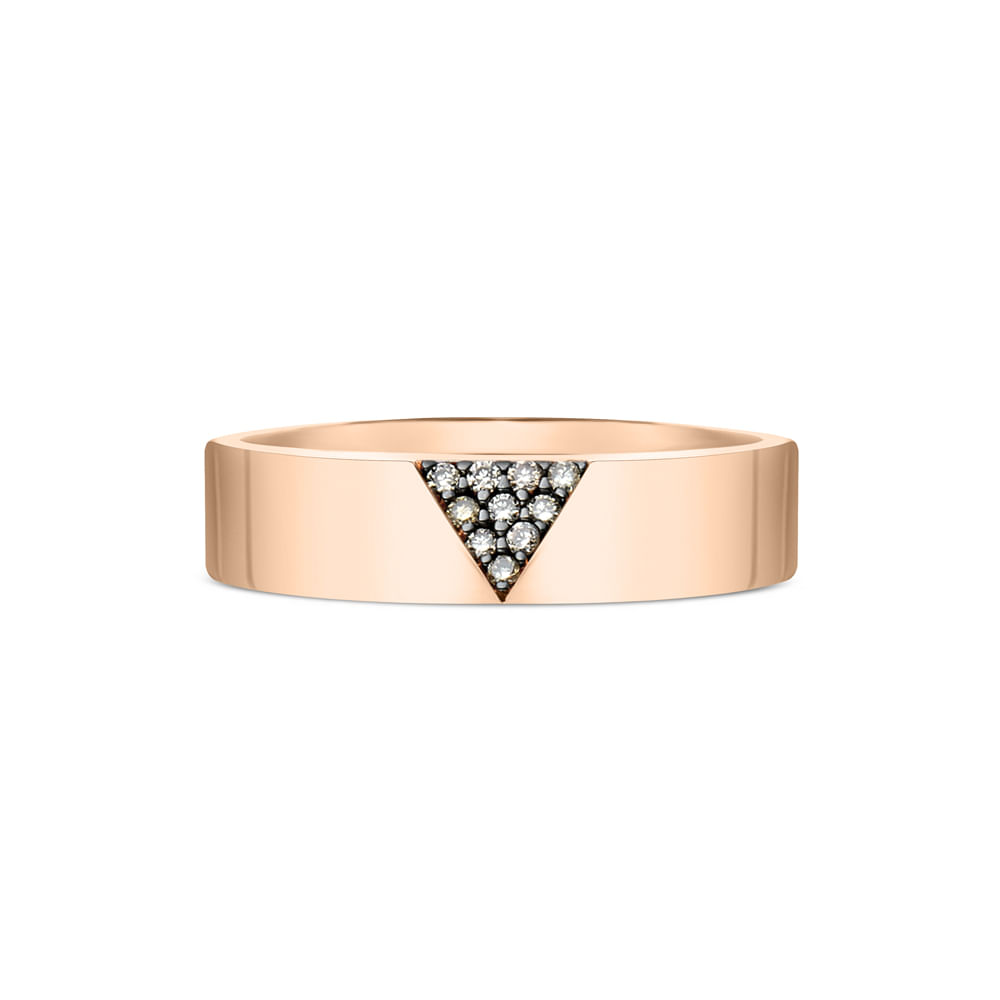 Anel Vivara em Ouro Rosé 18k com Diamantes Brown